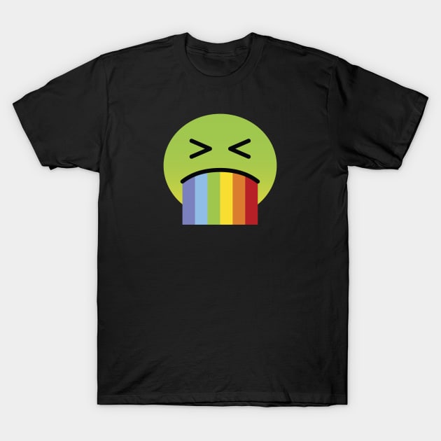 A sickly-green face with concerned eyes and puffed, often red cheeks T-Shirt by TheMeddlingMeow